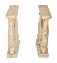A Pair of Neoclassical Style Carved Marble Bench or Table Supports