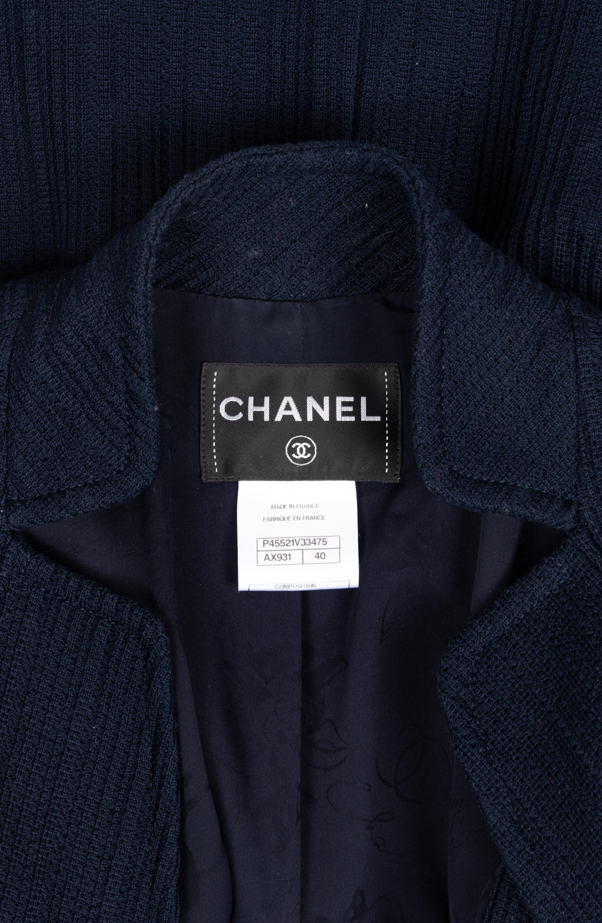 Chanel Navy Blue Double-Breasted Jacket, 2010s