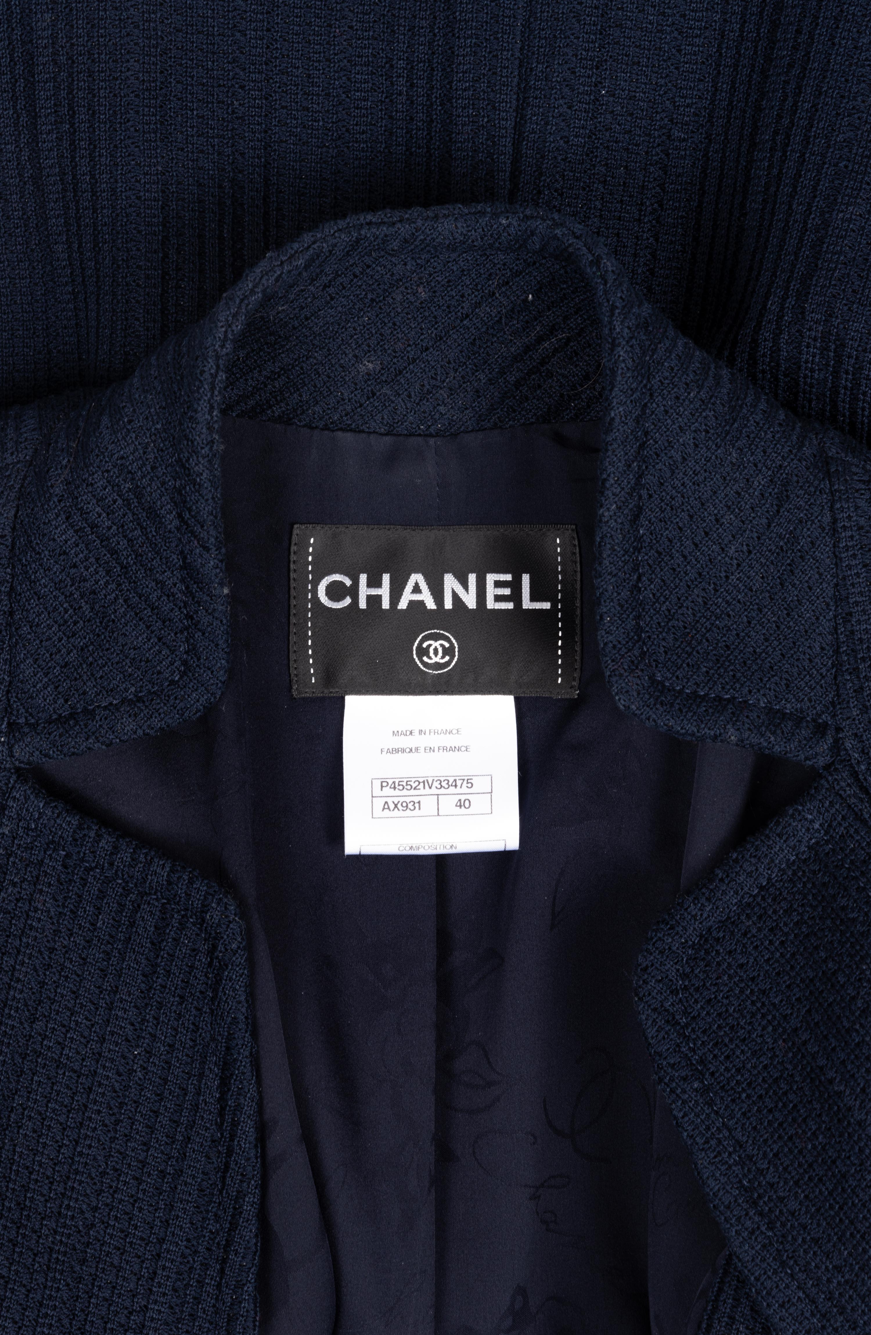 Chanel Navy Blue Double-Breasted Jacket, 2010s