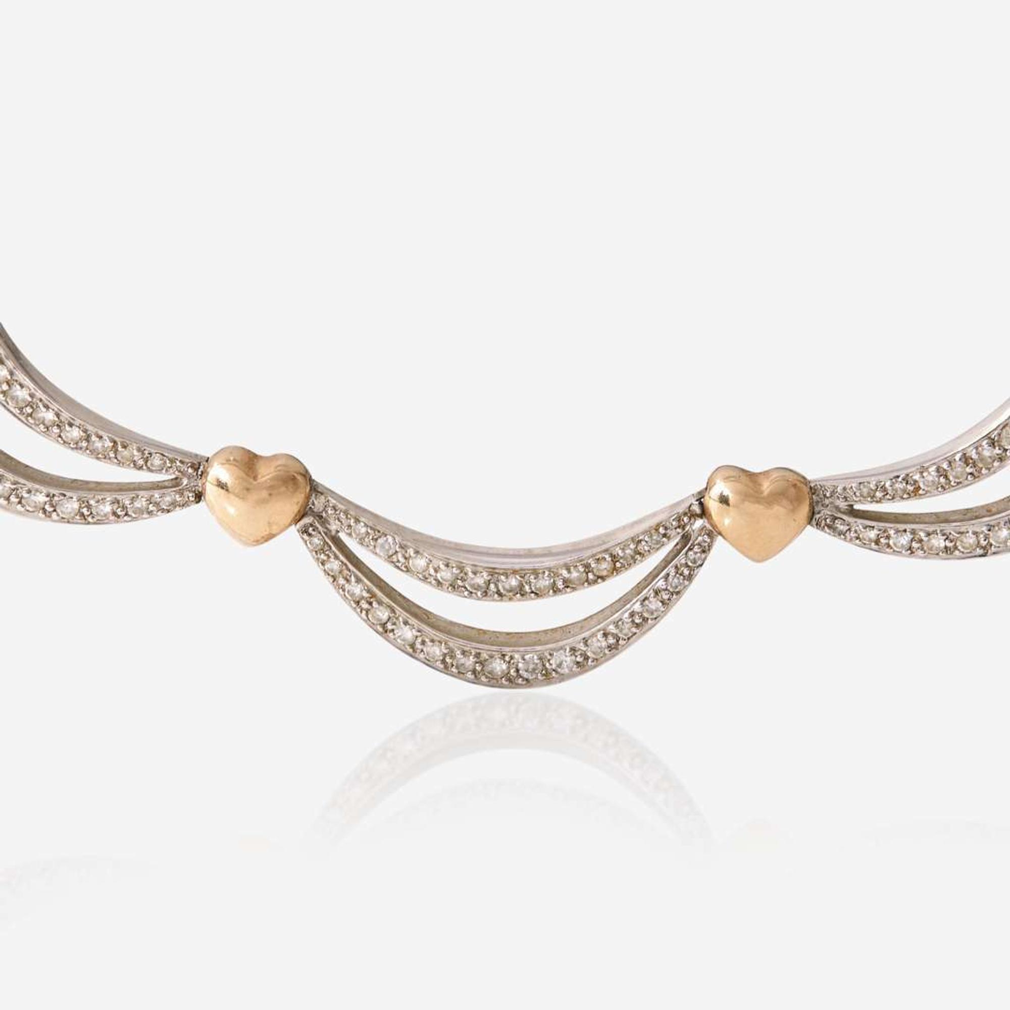 A Two-Tone 14K Gold and Diamond Necklace