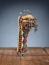 Chiricahua Apache Beaded Hide Toy Cradle