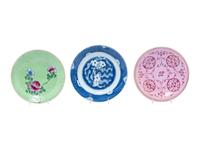 Three Chinese Export Porcelain 'Floral' Plates