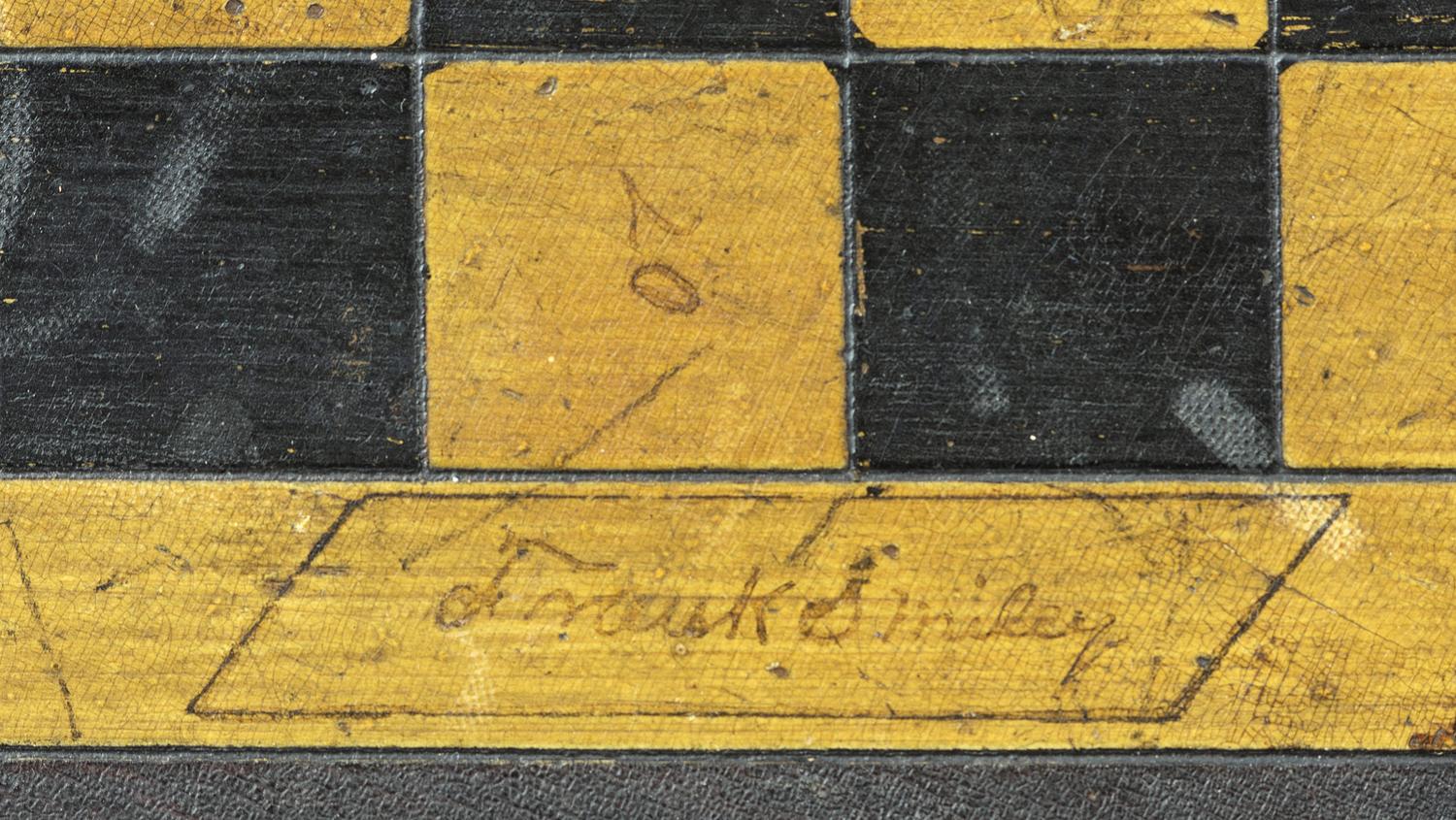 A Late Federal Turned, Incised and Painted Checkerboard Top Candlestand
