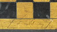 A Late Federal Turned, Incised and Painted Checkerboard Top Candlestand