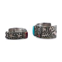 Sterling Silver Cuff Bracelets, with Inlay