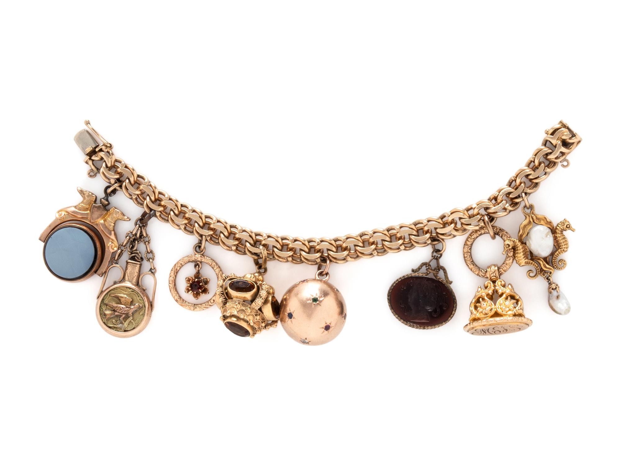 YELLOW GOLD CHARM BRACELET