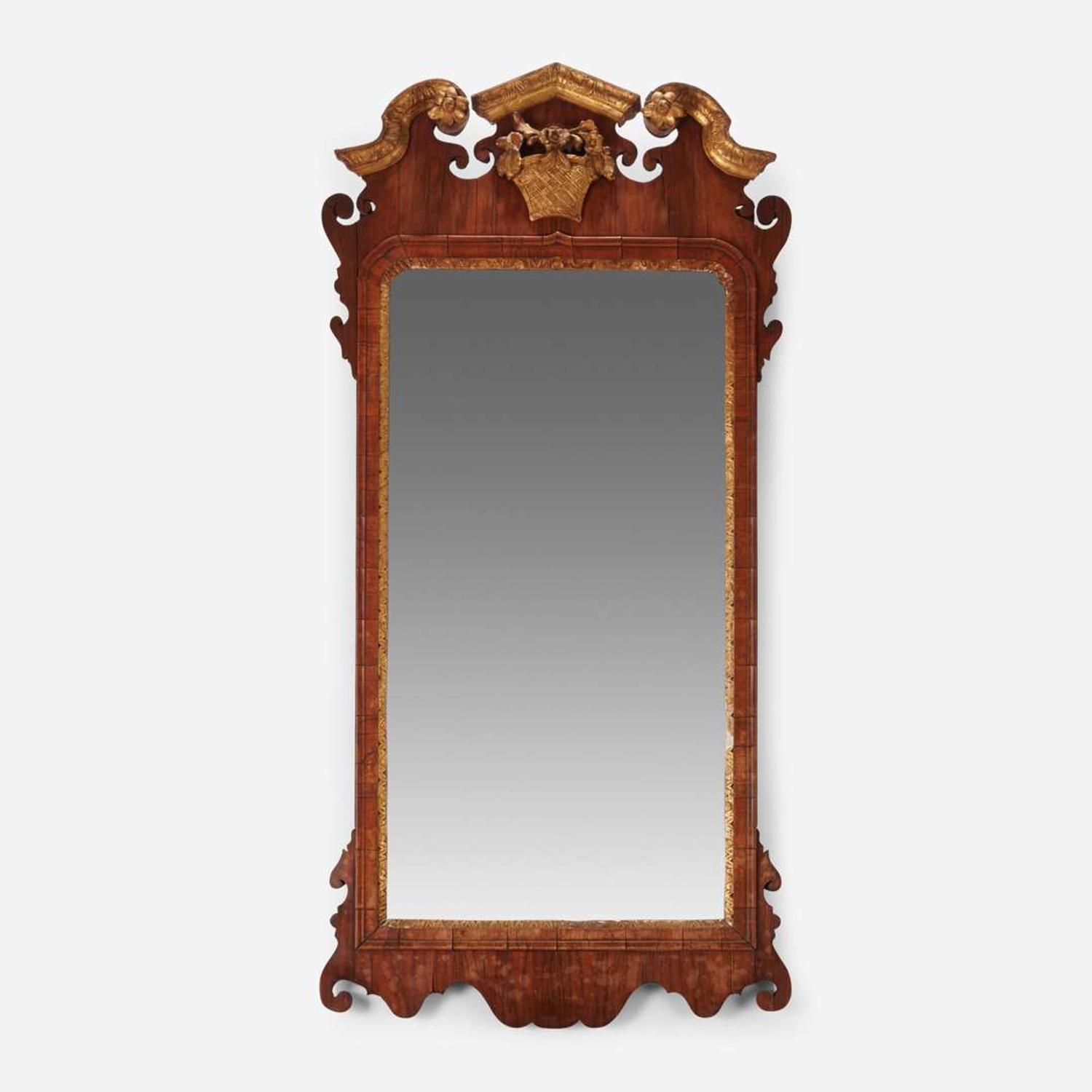 A Chippendale fret-carved mahogany and parcel-gilt looking glass second half 18th century
