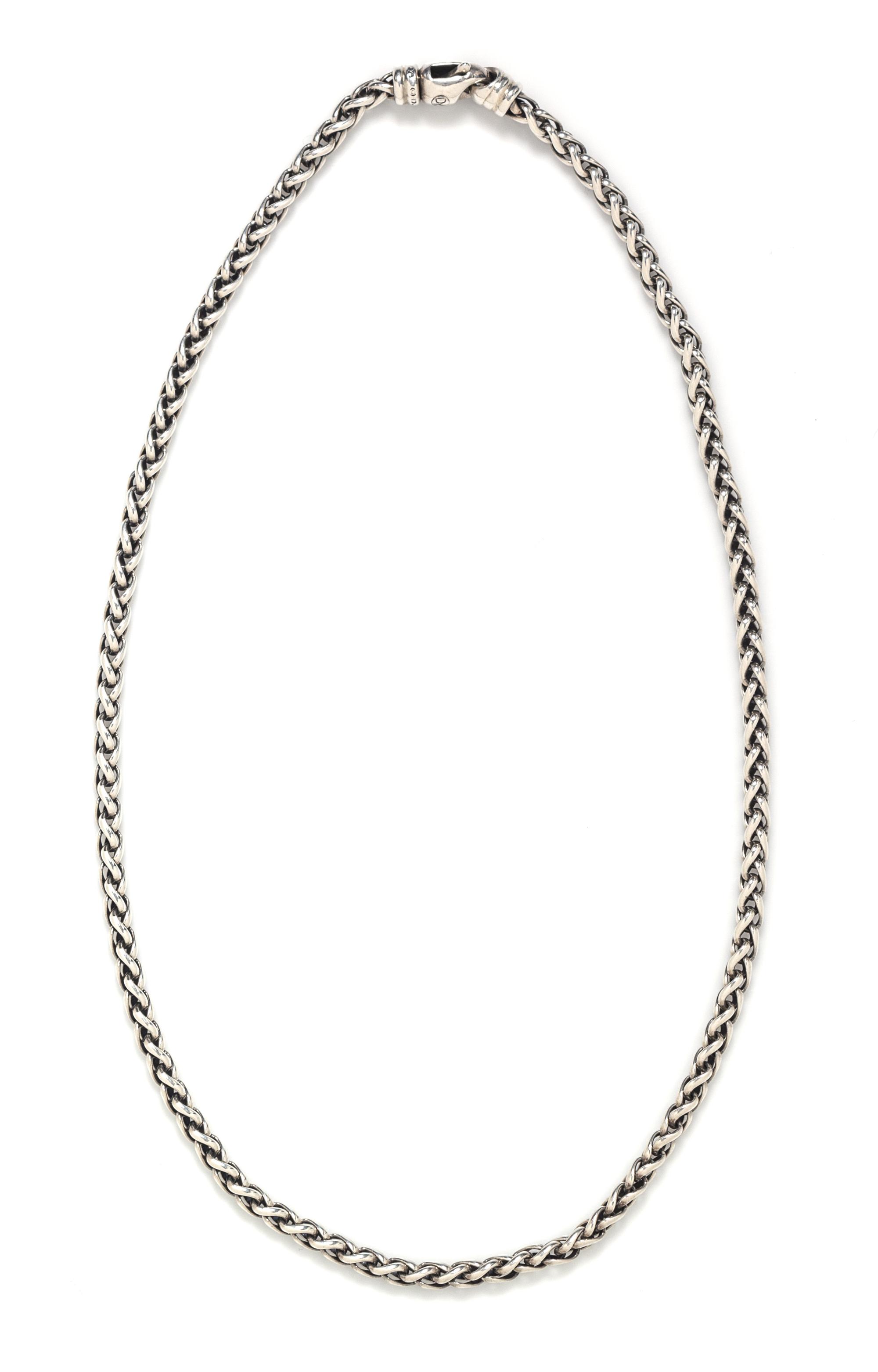 A Sterling Silver Wheat Chain Necklace, David Yurman, 16.90 dwts.