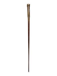 A German Silvered Metal Mounted Brass Explorer's Walking Stick
