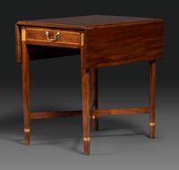 A Federal Inlaid Mahogany X-Stretcher Base Pembroke Table