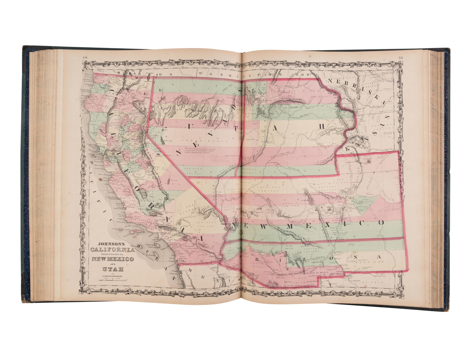 [MAPS & VIEWS]. COLTON, J.H. and A.J. JOHNSON. Johnson's New Illustrated Family Atlas, with Descriptions, Geographical, Statistical, and Historical . New York: Johnson and Browning, 1861.