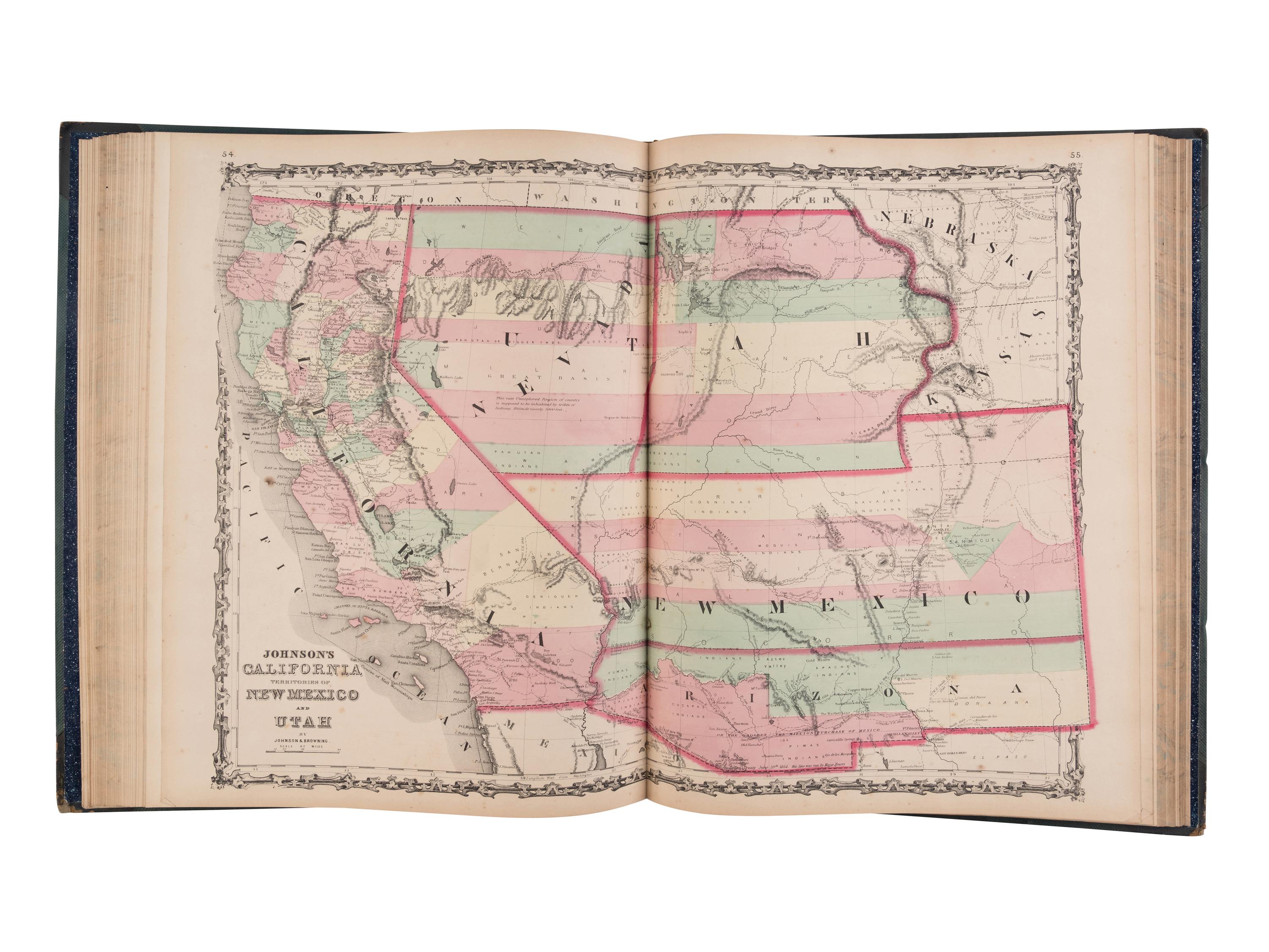 [MAPS & VIEWS]. COLTON, J.H. and A.J. JOHNSON. Johnson's New Illustrated Family Atlas, with Descriptions, Geographical, Statistical, and Historical . New York: Johnson and Browning, 1861.