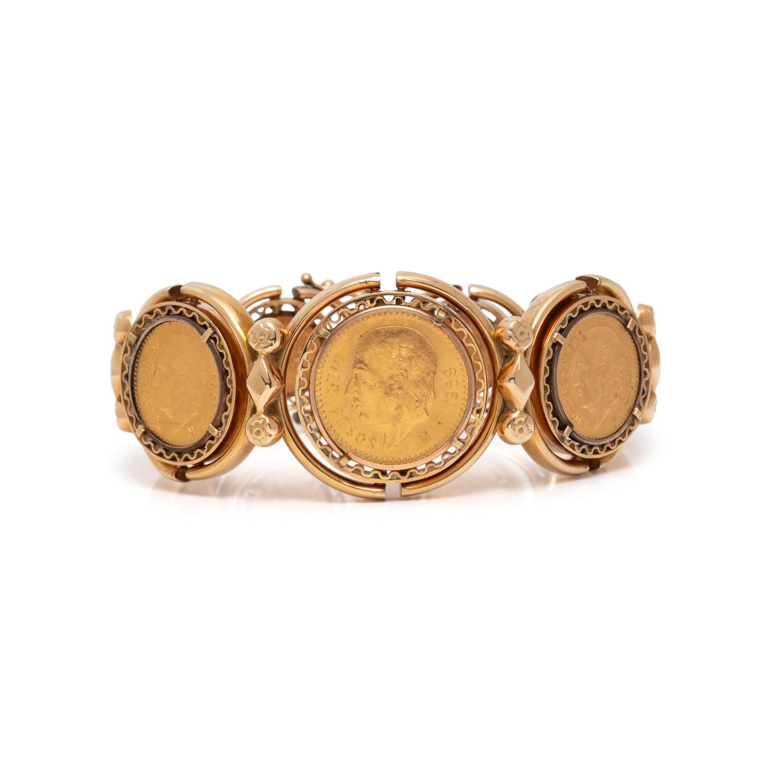 YELLOW GOLD COIN BRACELET