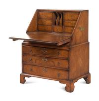 A George II Burl Walnut Slant-Front Desk