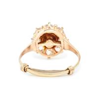 YELLOW GOLD, CULTURED PEARL AND DIAMOND RING