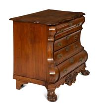 A Dutch Walnut Bombé Chest of Drawers