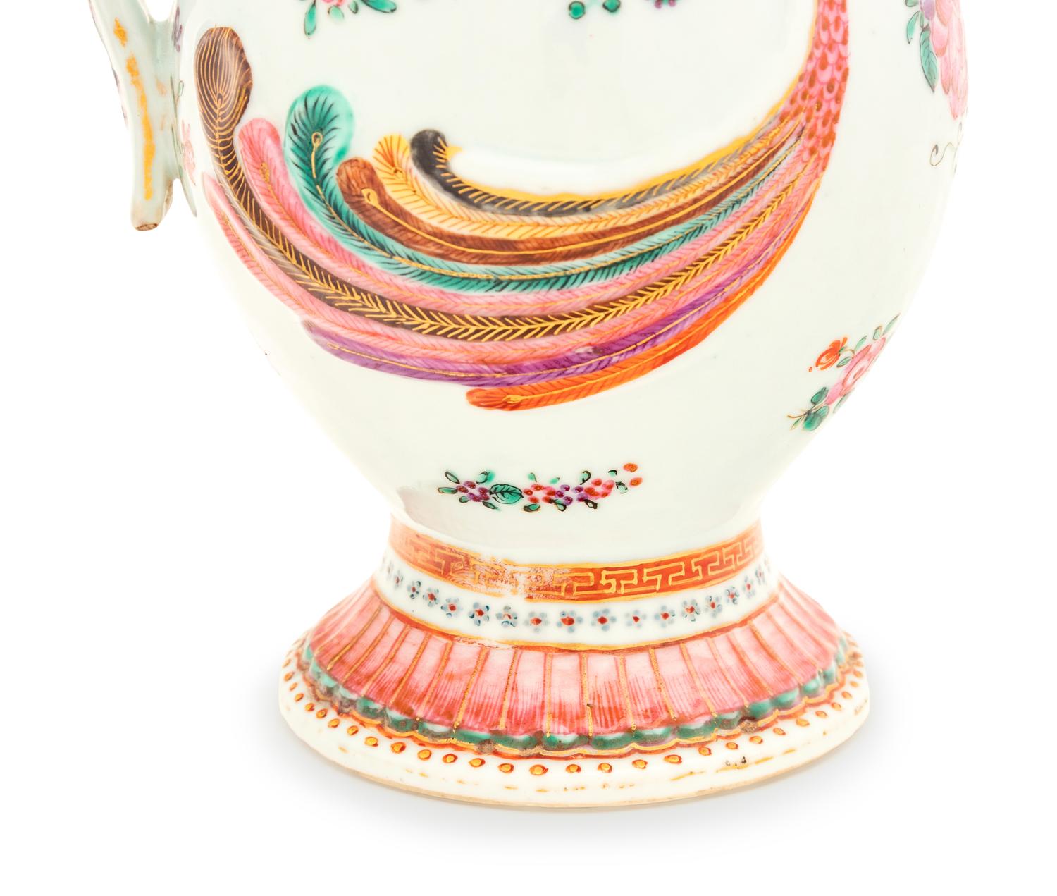 A Chinese Export Famille Rose Porcelain Pitcher and Basin