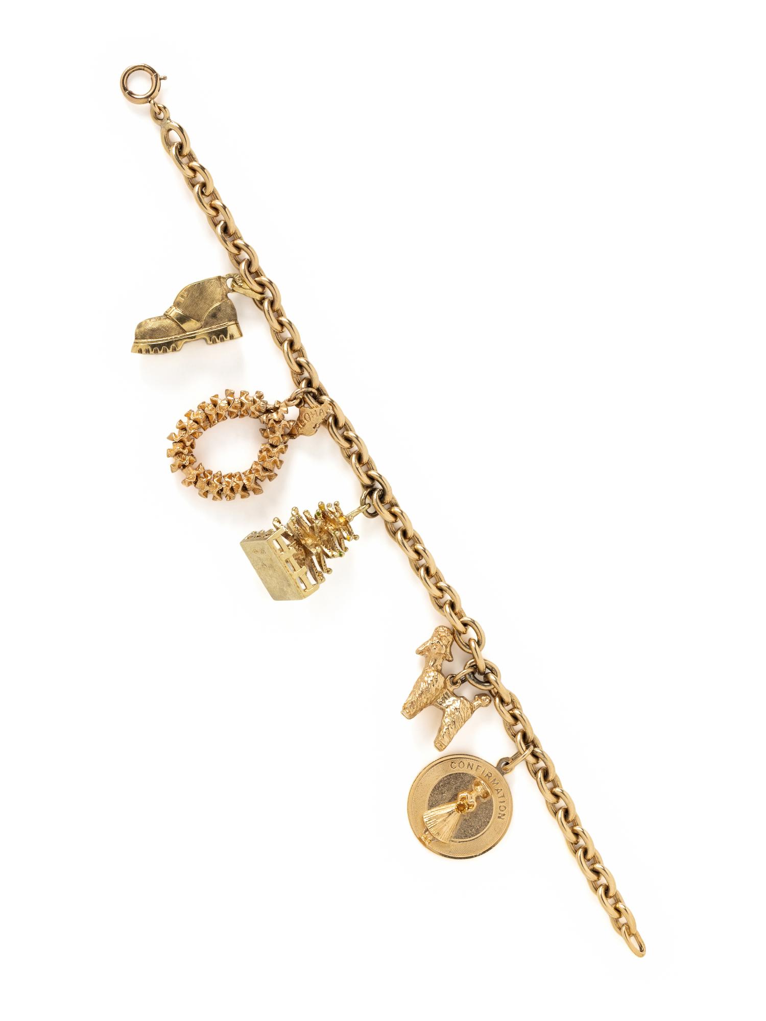 YELLOW GOLD CHARM BRACELET