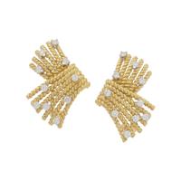 TIFFANY & CO., SCHLUMBERGER, YELLOW GOLD AND DIAMOND 'V-ROPE' EARRINGS