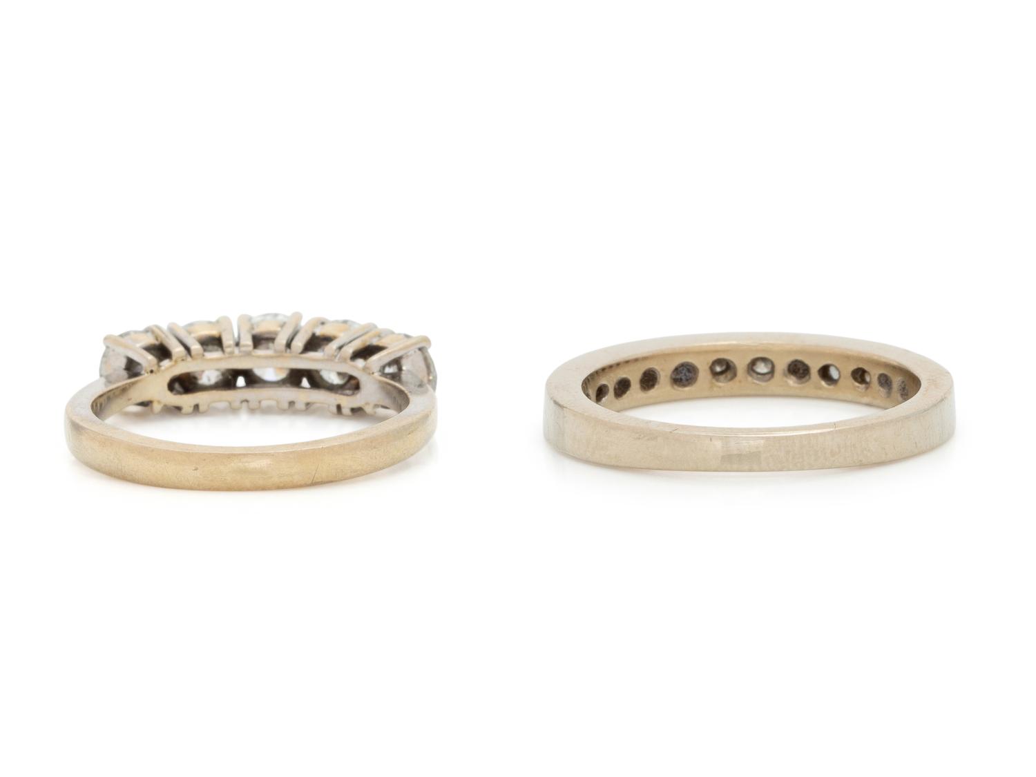 COLLECTION OF WHITE GOLD AND DIAMOND RINGS