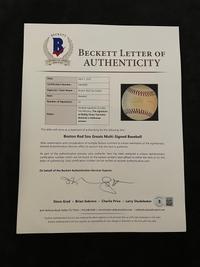 A Boston Red Sox Multi Signed Autograph Baseball With 20 Signatures Including Ted Williams (Beckett Authentication Services Letter BAS Certified),