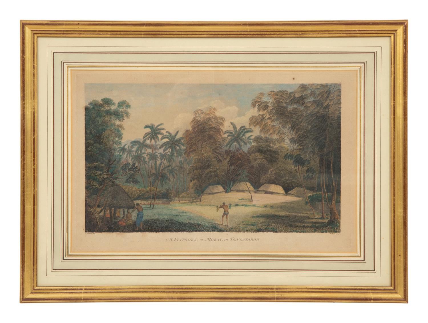 A Fiatooka, or Moral in Tongataboo; The Natchez, a Ceremony in Honor of the King's Son, in Toongataboo; and A View of Aanamooka (three works)