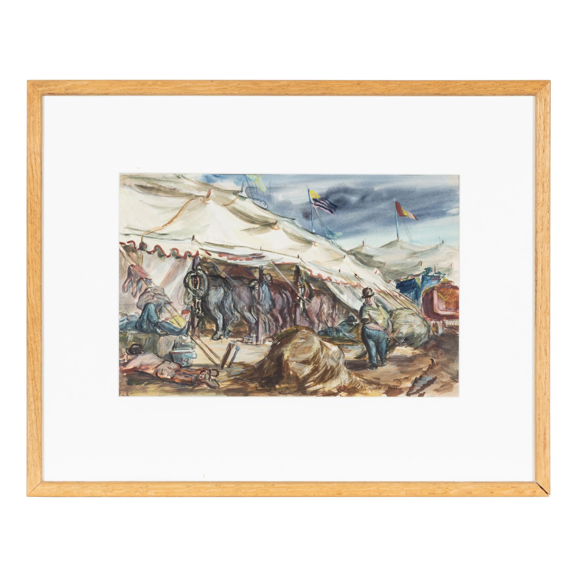 Cecil Crosley Bell (American, 1906–1970) — Under the Circus Tent (Clean Up), c. 1951