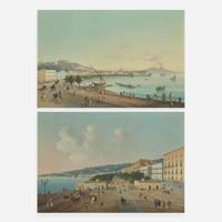 Pasto LaPira (Italian, 19th Century) Naples from Posillipo; together with View of Naples (A Pair)