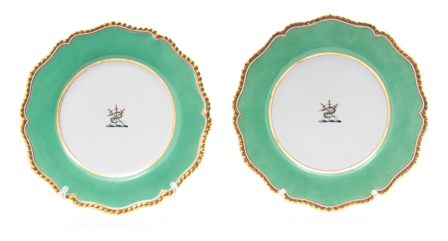 Six Flight, Barr & Barr Worcester Porcelain Plates Diameter 10 1/2 inches. — 18TH CENTURY