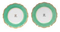 Six Flight, Barr & Barr Worcester Porcelain Plates Diameter 10 1/2 inches. — 18TH CENTURY