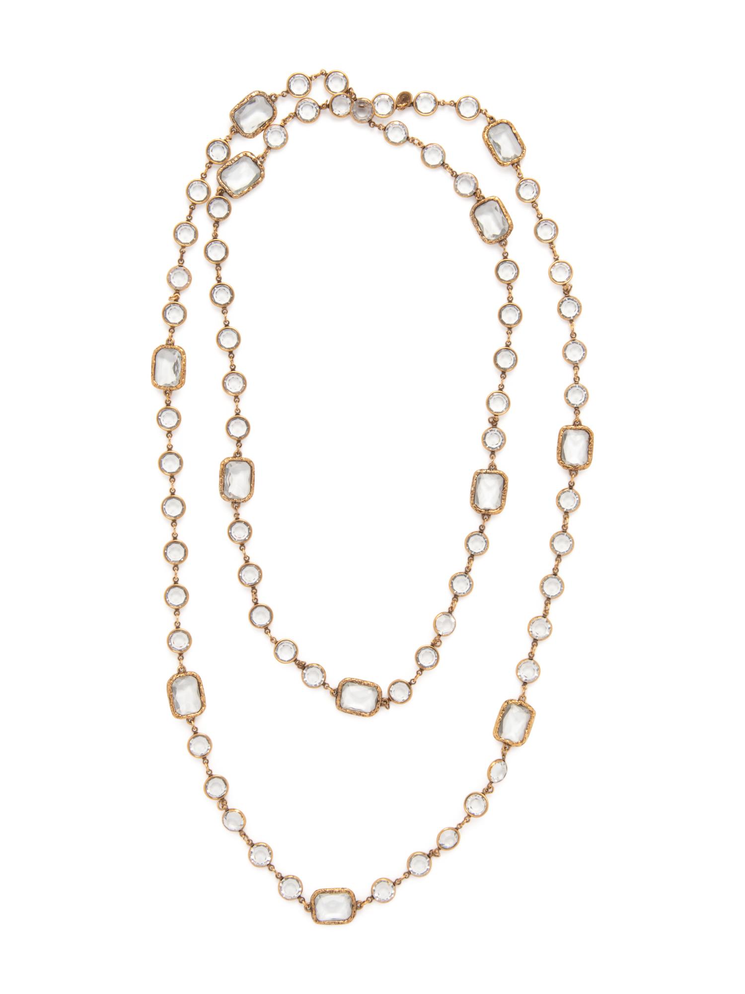 Chanel Clear Crystal Chiclets Sautoir, 1981