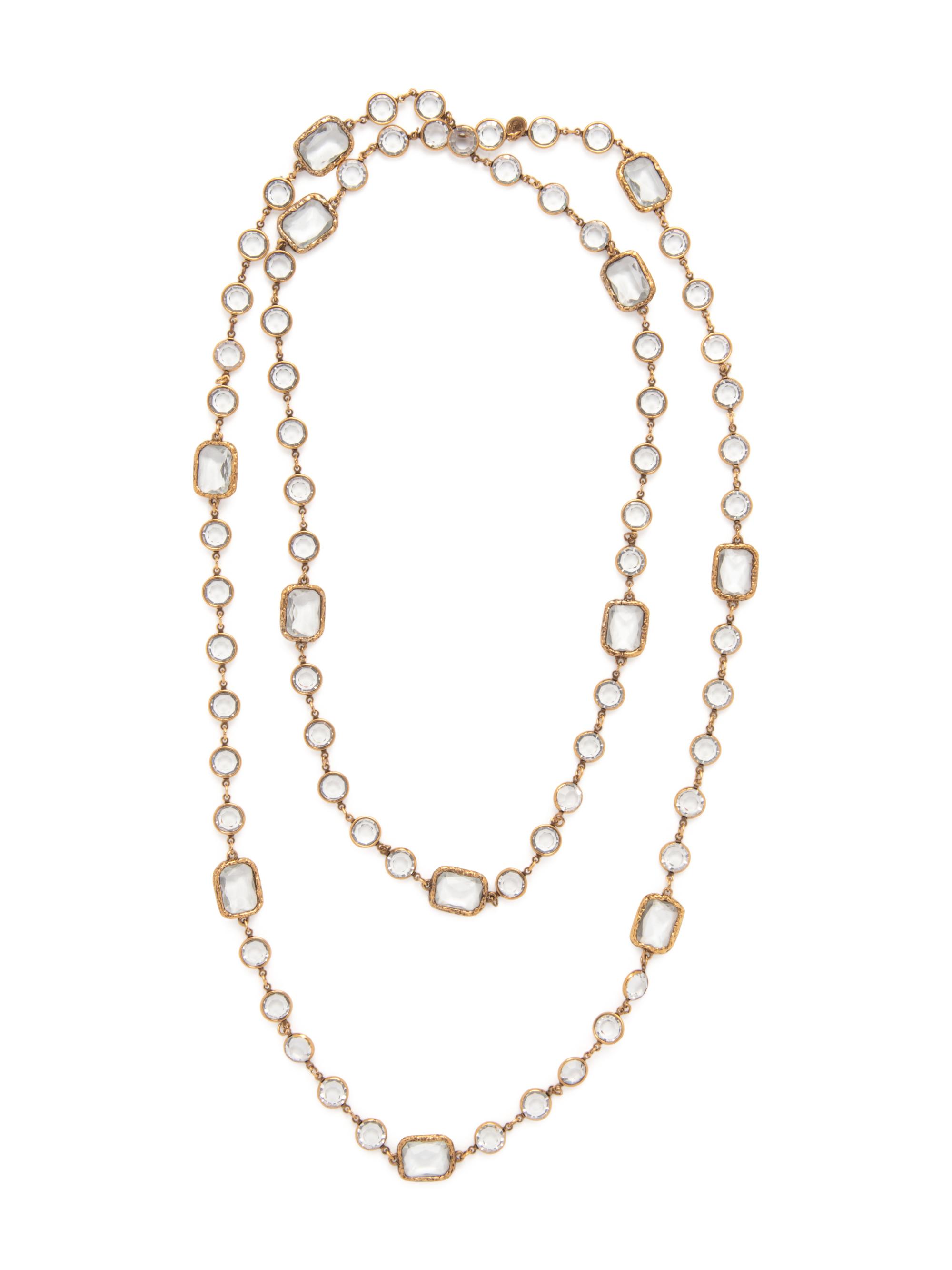 Chanel Clear Crystal Chiclets Sautoir, 1981