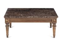 A Louis XVI Style Painted Marble-Top Low Table