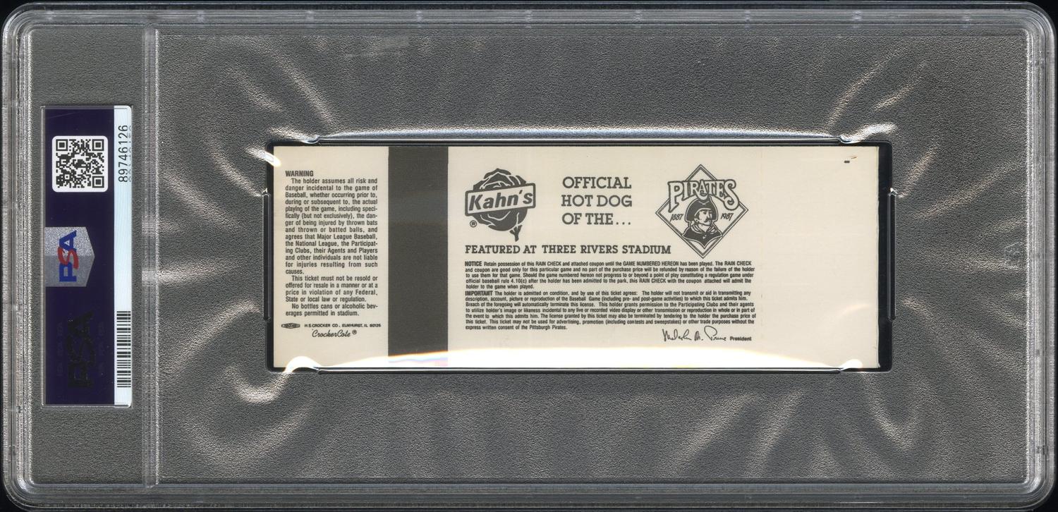 A Mike Schmidt Signed Autograph 500 Home Run Game Full Ticket (PSA 8 NM-MT / 8 AUTO - POP 6, NONE HIGHER)
