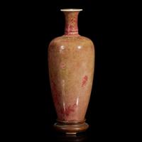 A Chinese “peach bloom”-glazed porcelain vase, Laifuzun Kangxi six-character mark possibly 19th century