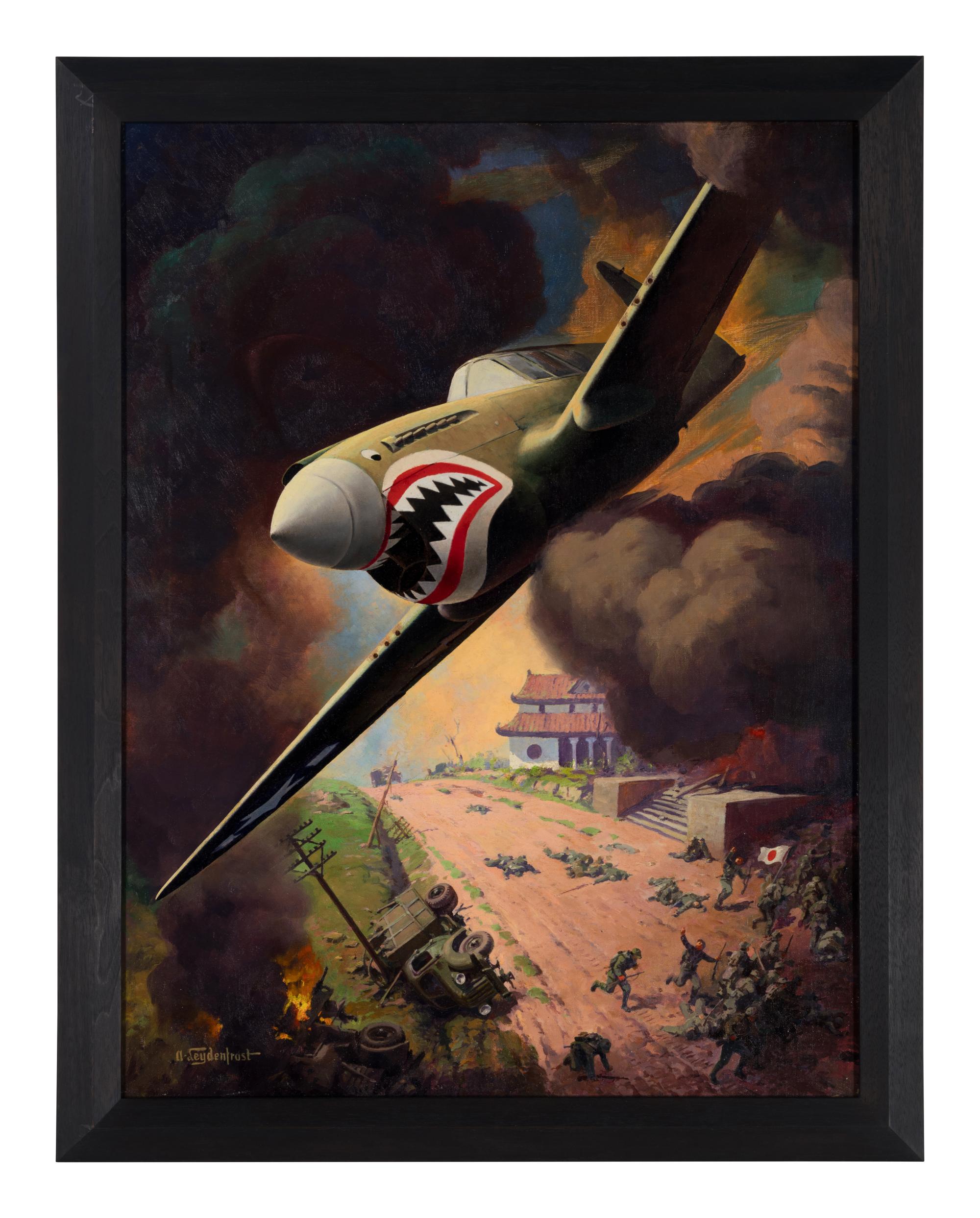 LEYDENFROST, Alexander (1888-1961). Chennault's Flying Tiger Throws a Cloud on the Rising Sun (Exploits of the P-40). c. 1944.
