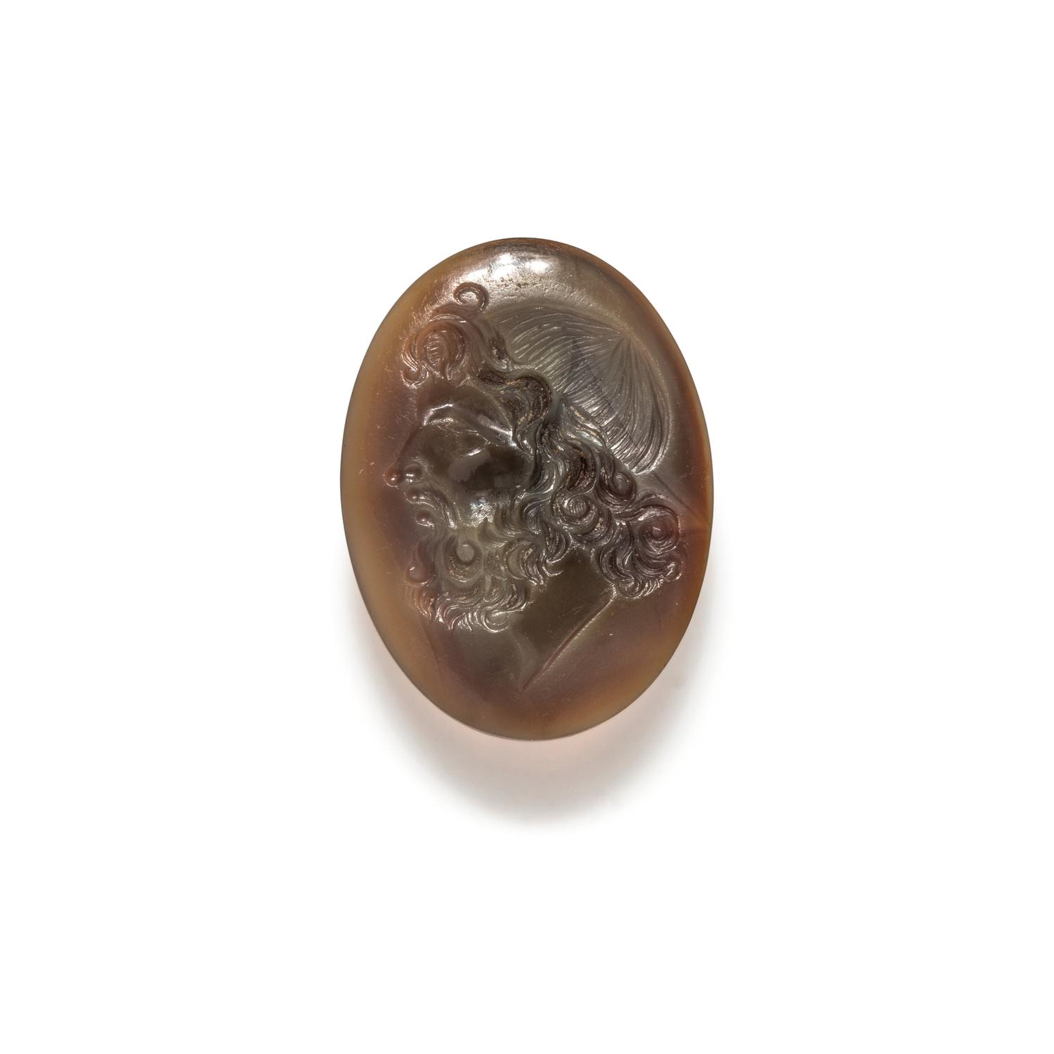 A Hellenistic Agate Ring Stone with the God Zeus or Poseidon