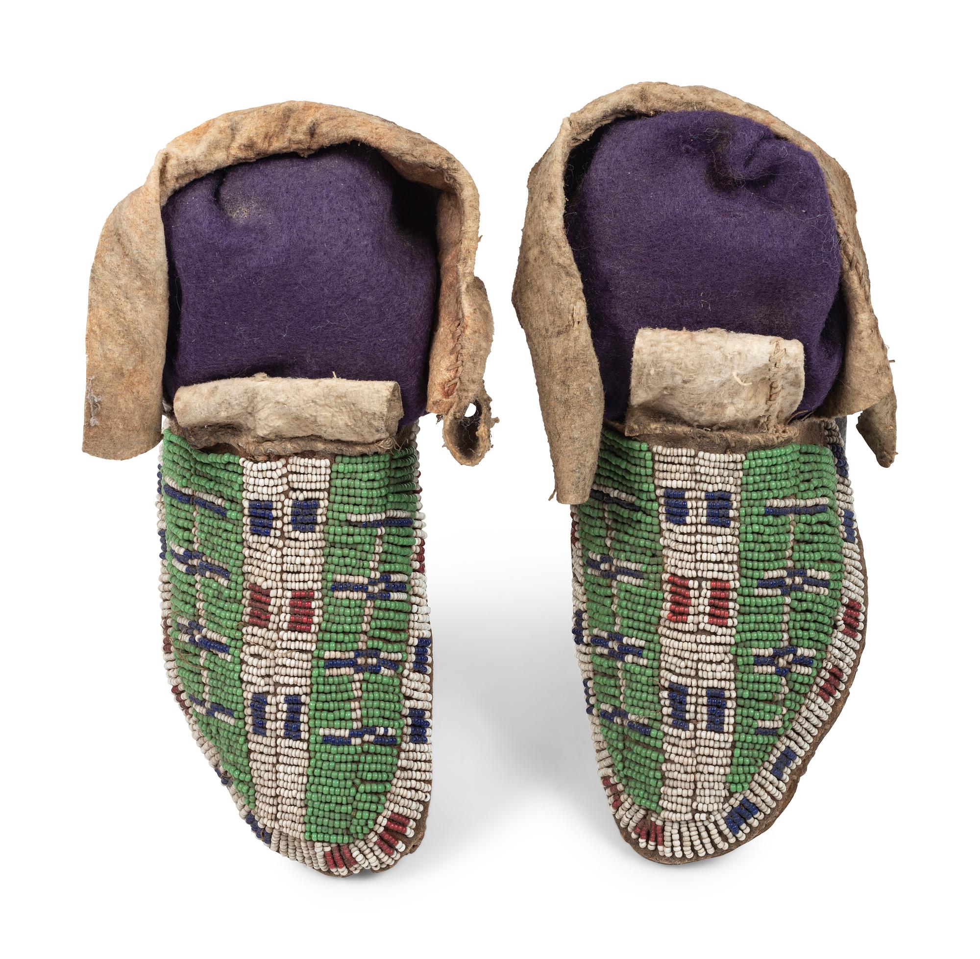 Sioux Beaded Hide Moccasins