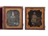 [EARLY PHOTOGRAPHY]. 23 cased images, incl. daguerreotype, ambrotype, and tintype portraits