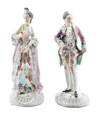 A Pair of Continental Porcelain Figures Height 17 1/2 inches. — 19TH/20TH CENTURY