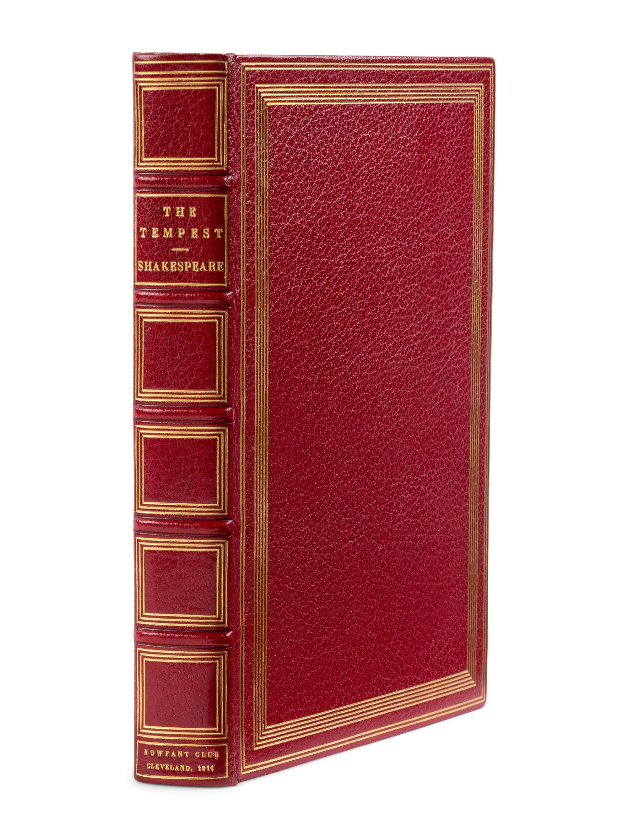 [ROWFANT CLUB]. SHAKESPEARE, William (1564-1616). The Tempest, A Comedy . Cleveland: The Rowfant Club, 1910.