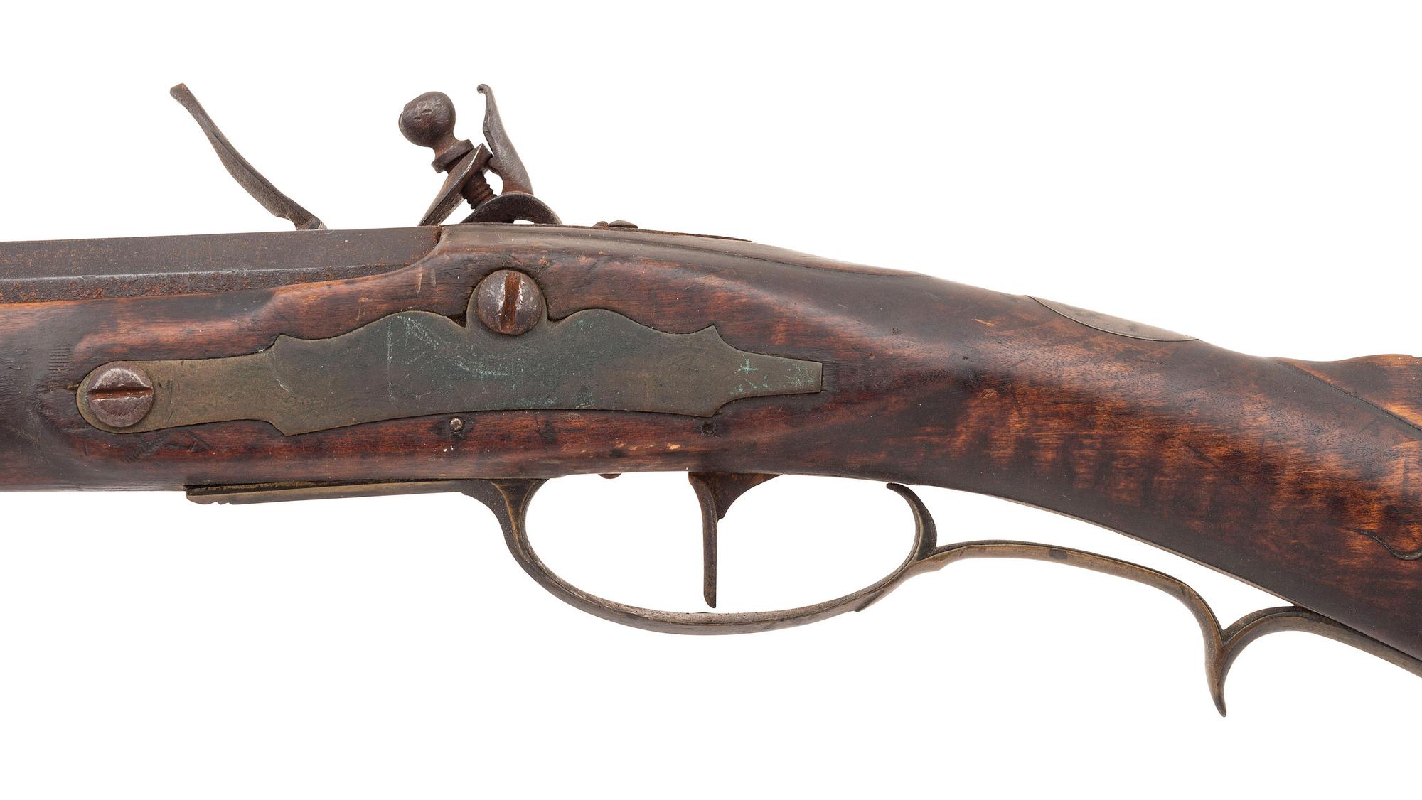 Untouched Incised & Relief Carved Flintlock Rifle by Henry Albright