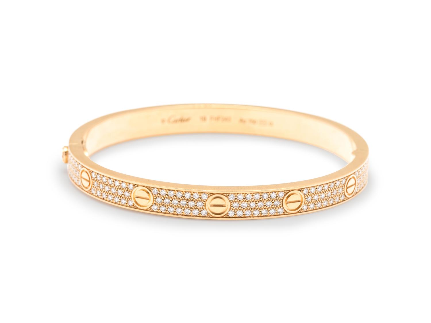 CARTIER, YELLOW GOLD AND DIAMOND 'LOVE' BRACELET