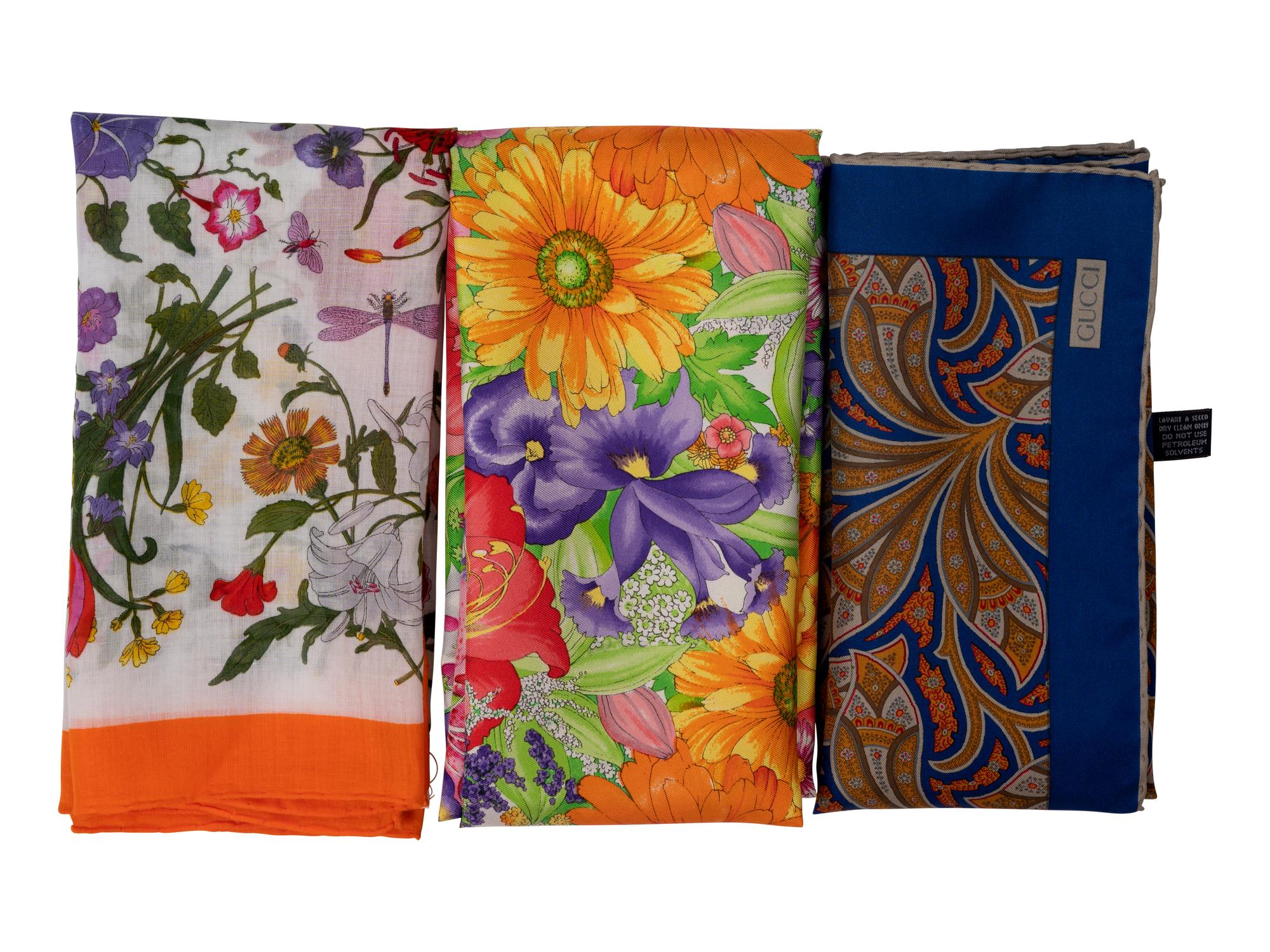 Three Gucci Scarves, 1980-2000s
