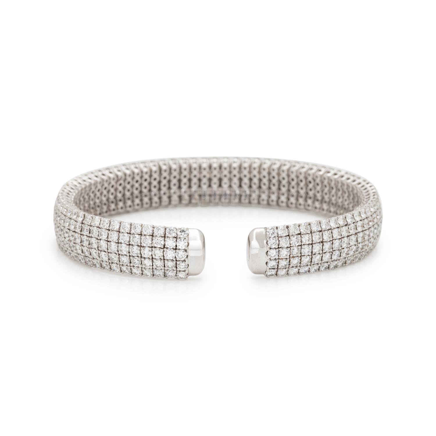 WHITE GOLD AND DIAMOND CUFF BRACELET