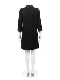 Chanel Wool Coat with Satin Trim and Bow, 1990-2000s