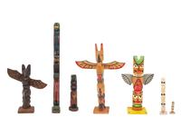 Model Northwest Coast Totem Poles
