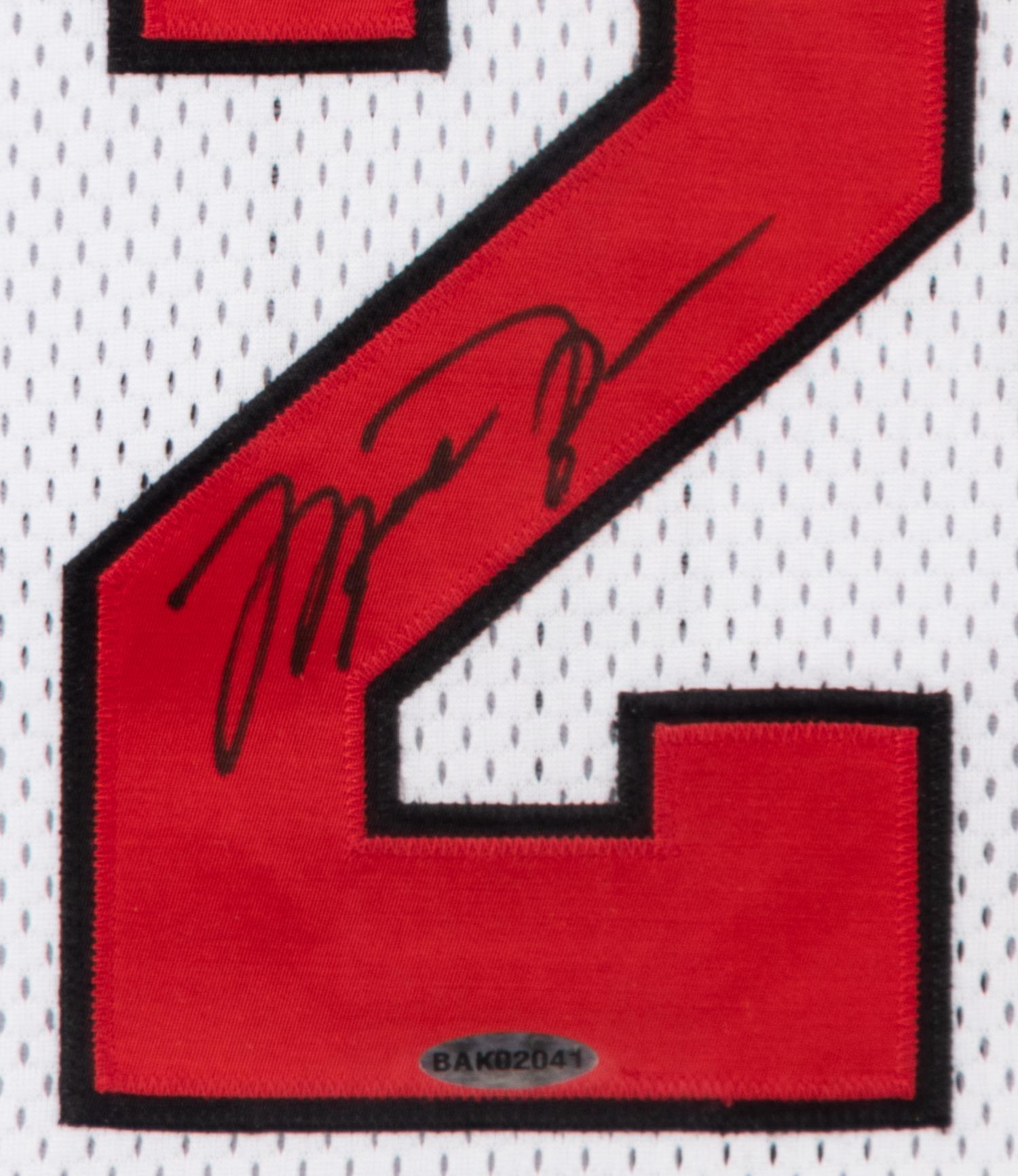 A Michael Jordan Signed Autograph Chicago Bulls Jersey Display (Upper Deck Authenticated),