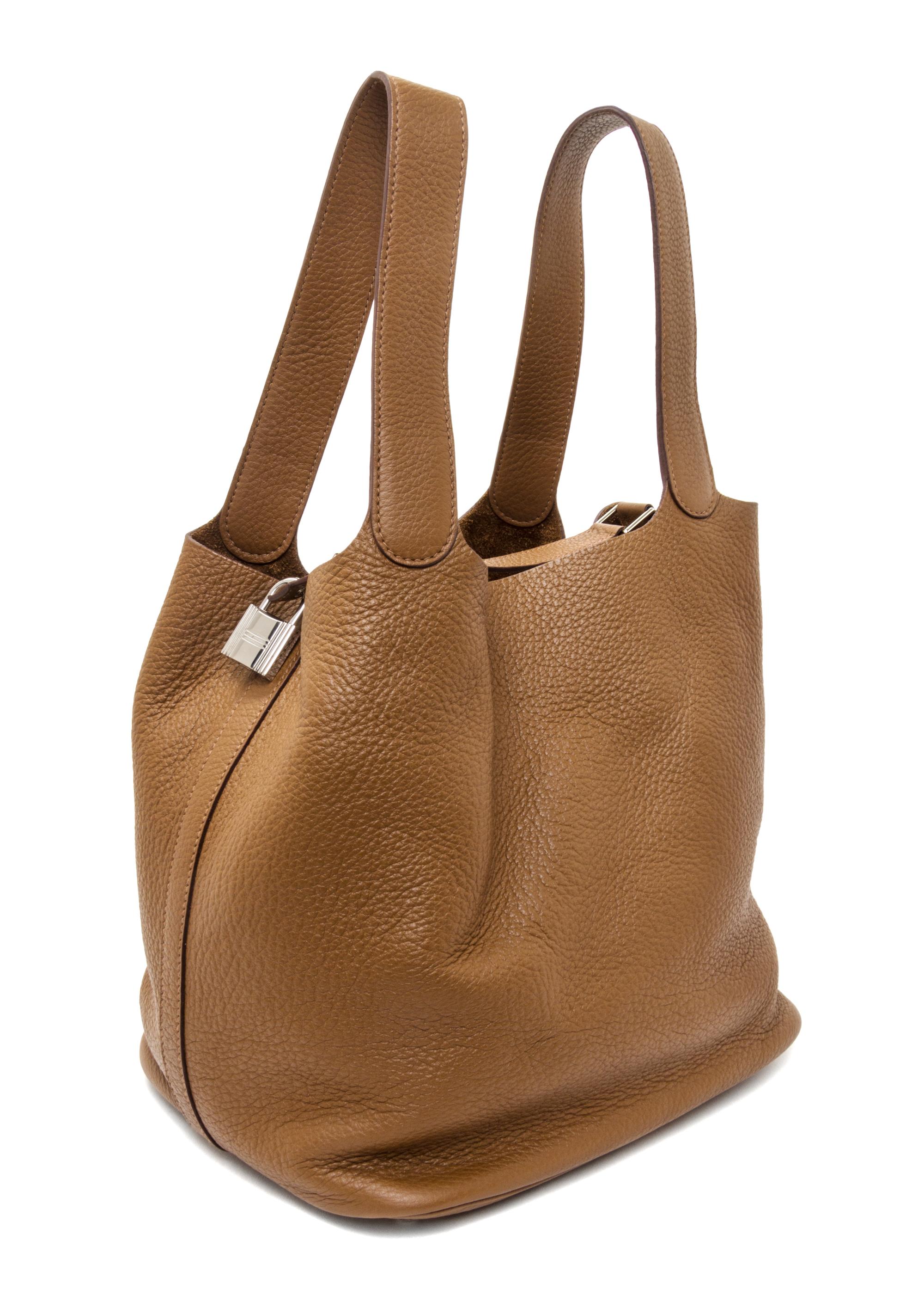 An Hermes Alezan Taurillon Clemence Picotin Lock GM Handbag, 10.5" x 10.5" x 8.5".