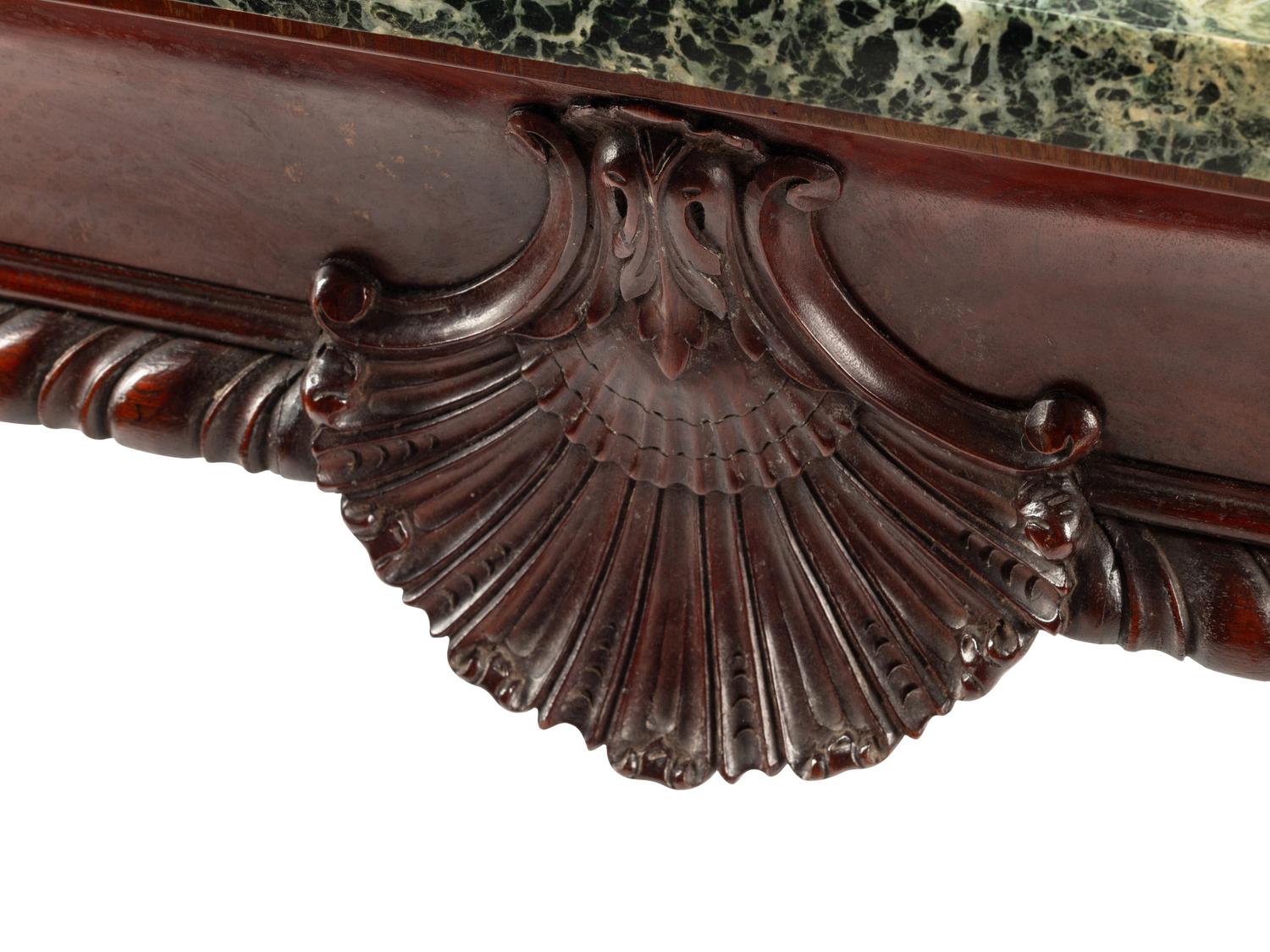 A George II Style Walnut Marble-Top Table